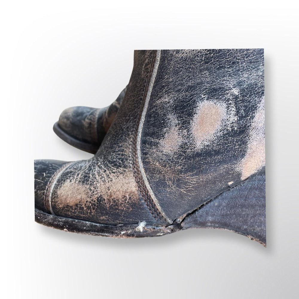 Bed Stu Womens 8.5 Distressed Patina Leather Booties Heels Ankle Boots - Picture 7 of 7